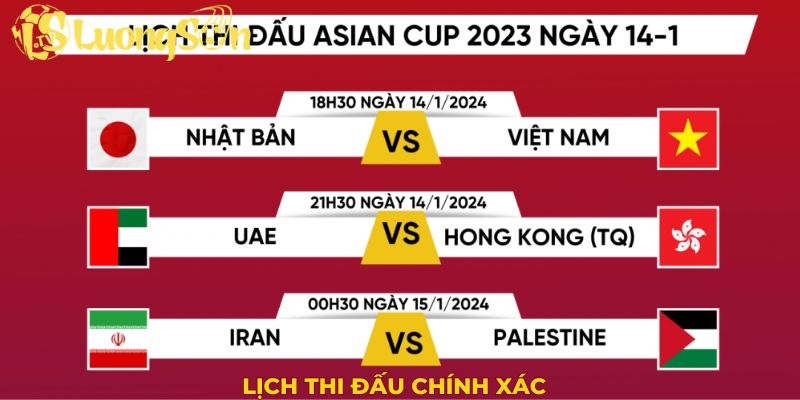 Lịch thi đấu chính xác